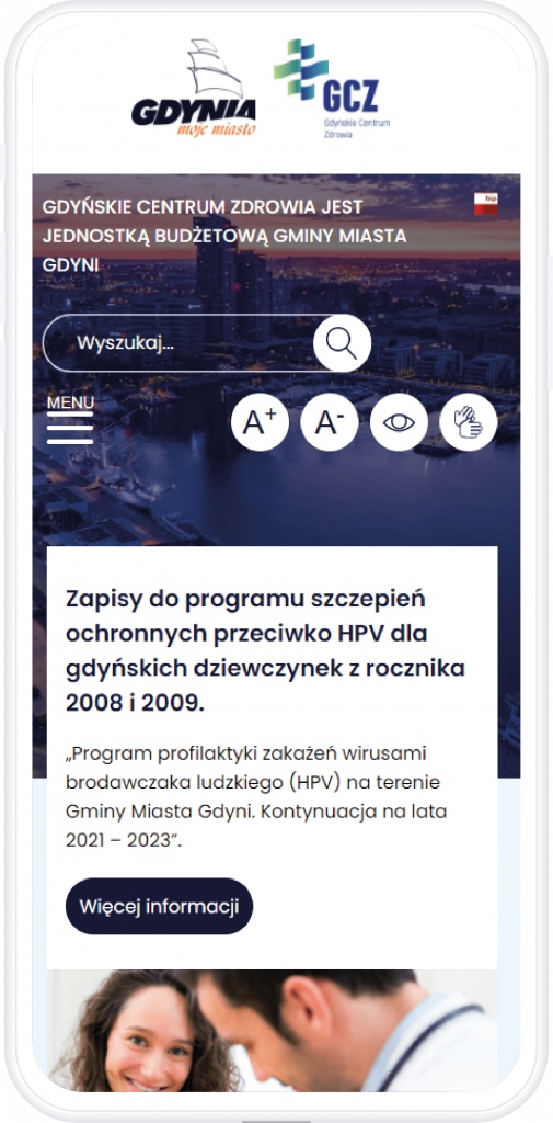 grafika Serwis internetowy Gdyńskie Centrum Zdrowia